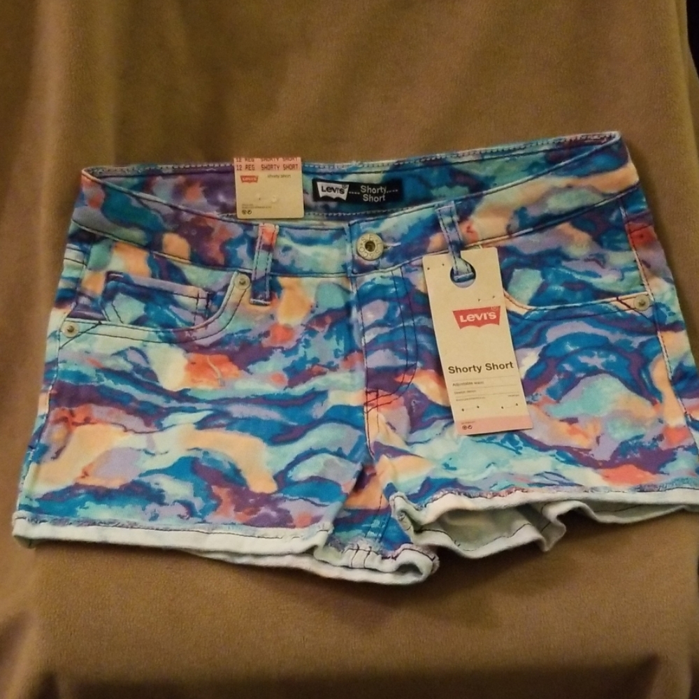 LEVI'S girls shorty shorts multi color